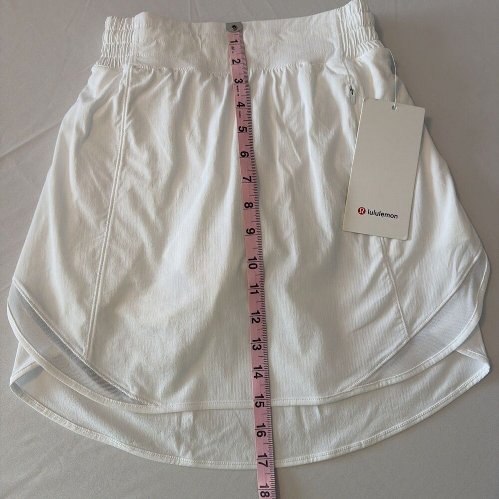 NWT Lululemon Sz 2 Long Hotty Hot HR High-Rise White Athletic Skirt Skort Tennis - Picture 7 of 16
